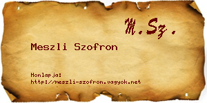Meszli Szofron névjegykártya